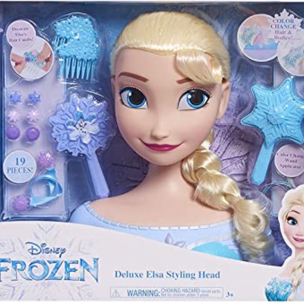 Disney Frozen Deluxe Elsa Styling Head! 19 Pieces!